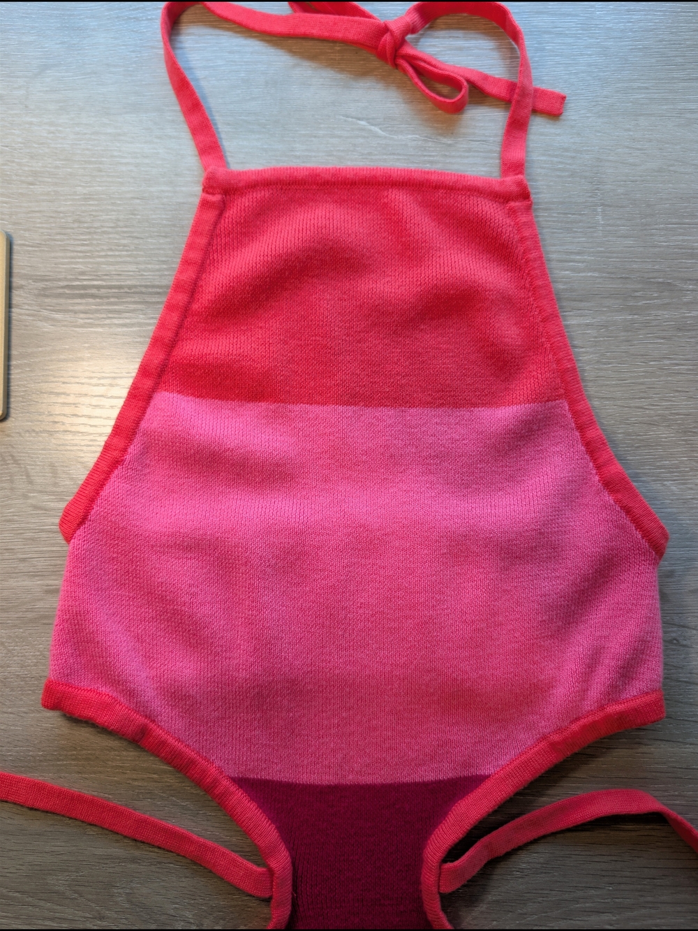 Camila Coelho Pink Orange Colorblock Open Tie Back Halter Emlyn Knit Midi Dress - Picture 8 of 13